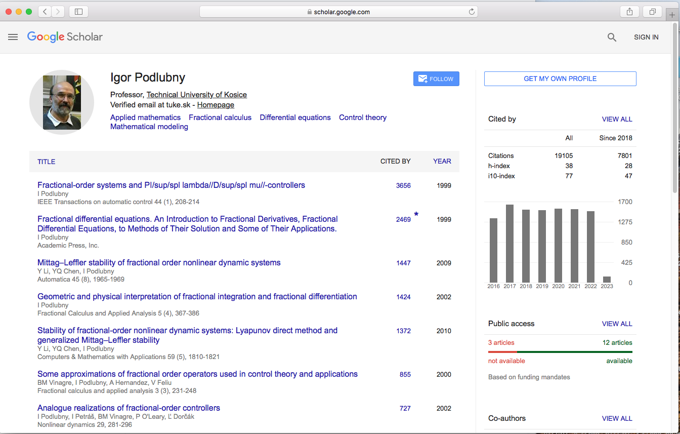 my Google Scholar Citations profile on 2023-01-26